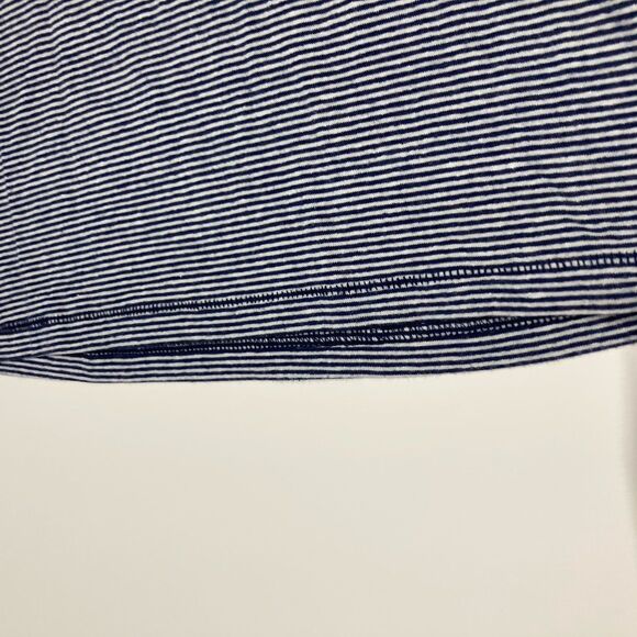J.Crew Stretch Linen V- Neck T-shirt Women’s Small Navy White Micro Stripe 2023 - Picture 13 of 14